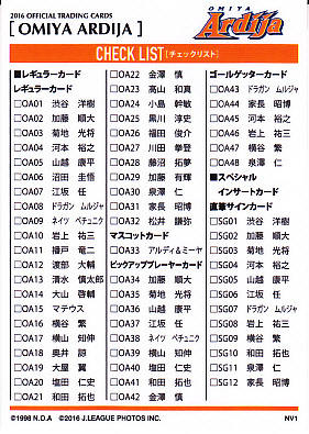 16大宮アルディージャ 愛媛fc オフィシャルトレーディングカード シングル販売開始 Font Size 5 らっぱーずぶろぐ Font